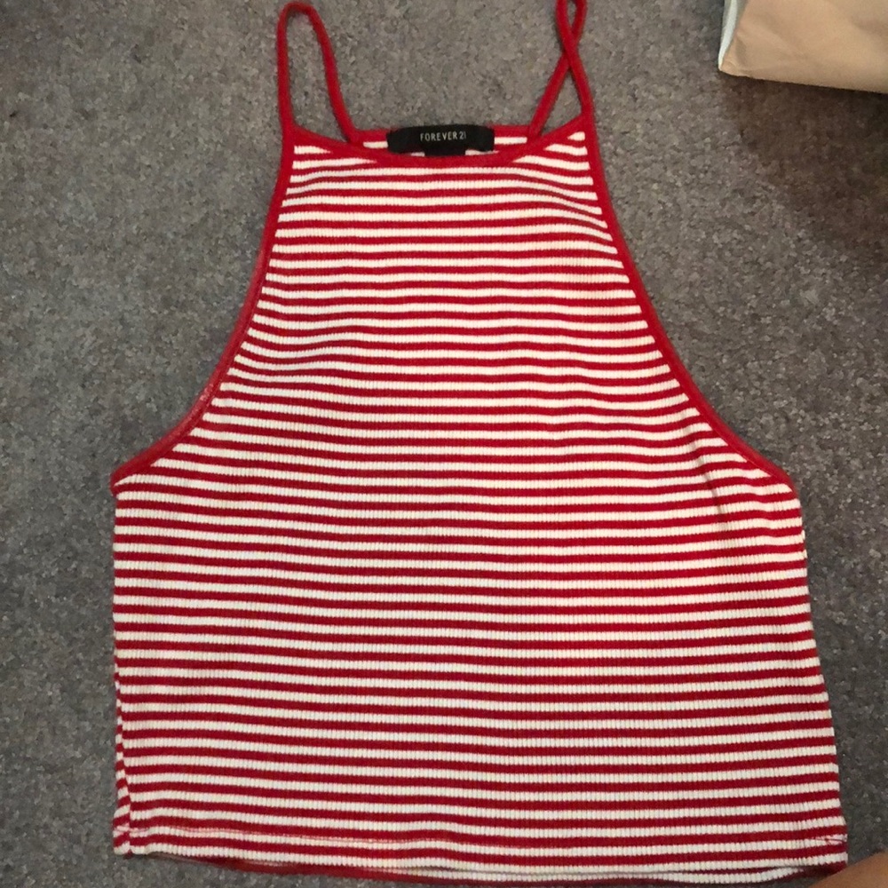 red striped crop top